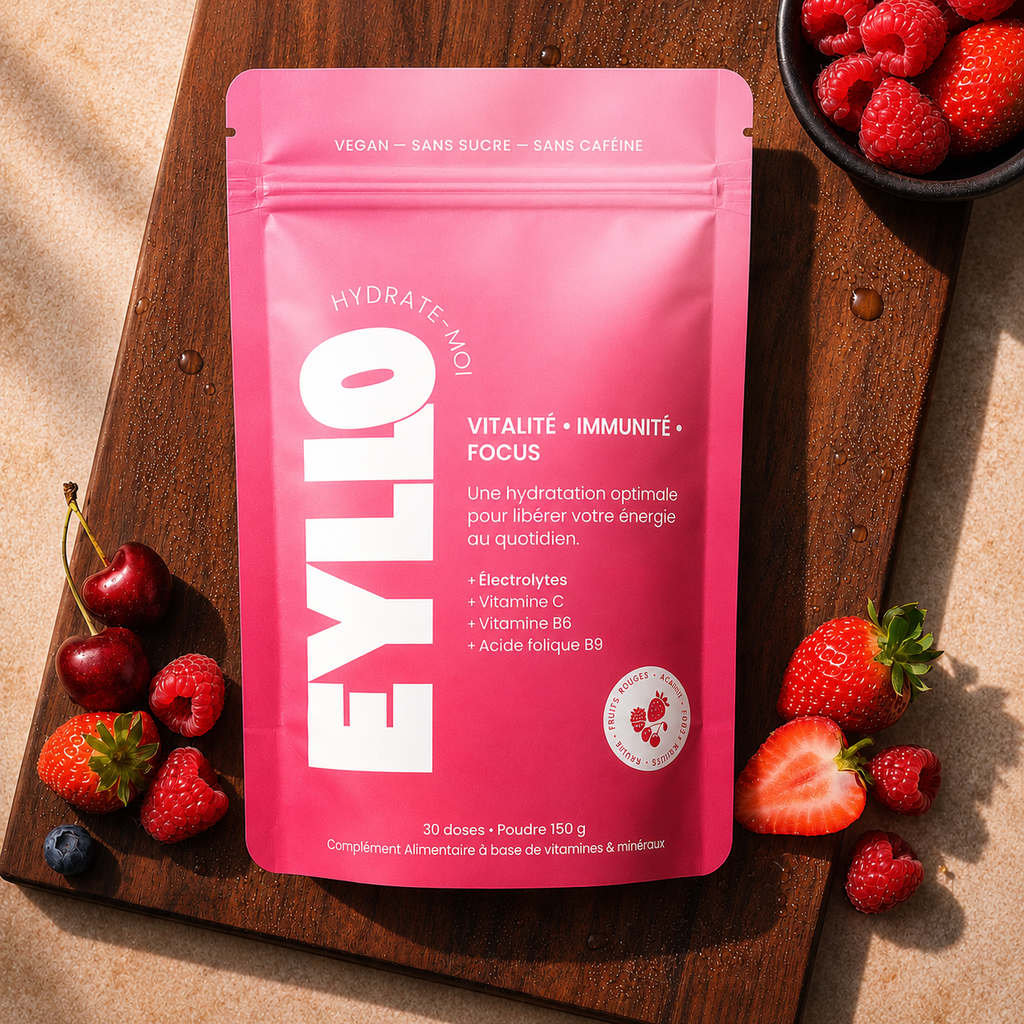 EYLLO – Poudre d'électrolytes Fruits Rouges | Sans sucre | 30 doses