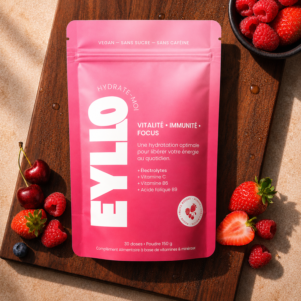 Poudre d'électrolytes - Saveur Fruits Rouges